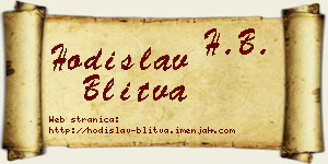 Hodislav Blitva vizit kartica